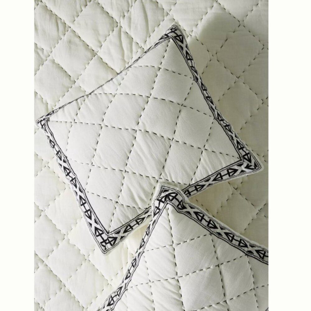 Embroidered Cotton Square Sham